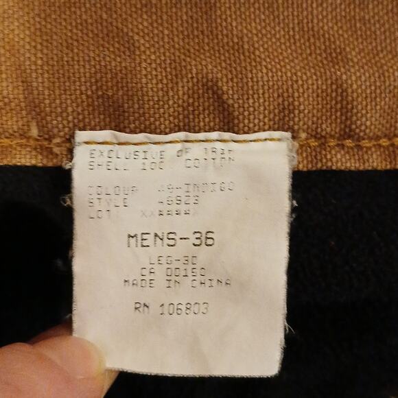 Vintage Duluth Trading Company carpenter jeans 36x30 fleece lined - Picture 5 of 7